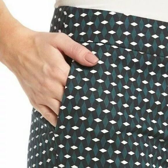 𝅺halogen Green Diamond Print Crop Ankle Pants Sz 12 - Picture 15 of 15